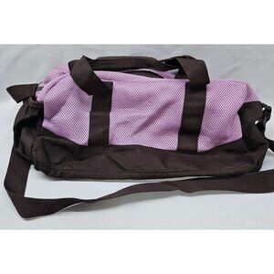 Puma Mesh Duffel Bag Purple Gym Pockets Shoulder Strap Handle